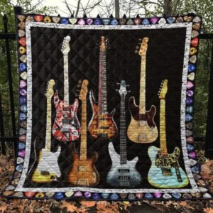 Guitar Quilt Blanket Ver 10  Quilt